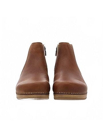 Dansko Women's Barbara Oiled Pull Up Bootie in Tan (view 2)