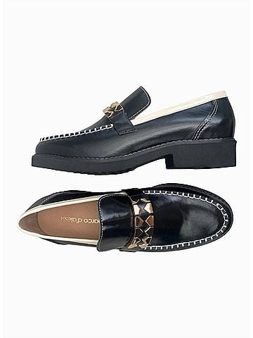 All Black Women's Clip And Stitch Loafer Shoe in Black (view 2)