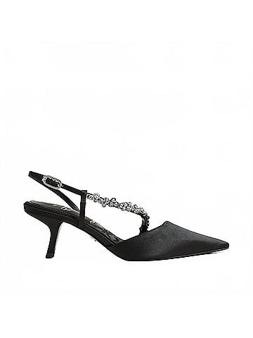 Sam Edelman Women's Bonnie Slingback Pump Shoe in Black Satin (view 1)