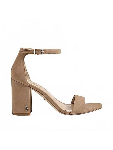 Sam Edelman Women's Daniella Heel Sandal in Oatmeal Suede (view 1)