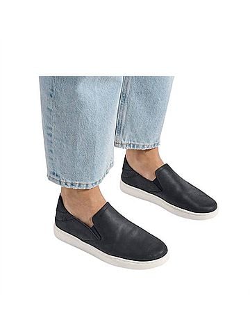OluKai Women's Pehuea Leather Sneakers in Onyx/Onyx (view 2)