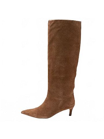 Free People Women's Kiki Kitten Heel Boot in Tan Suede (view 2)