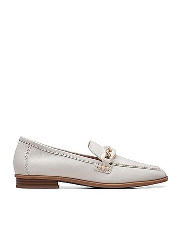 Clarks Women's Sarafyna Iris Loafer in White Leather (view 1)