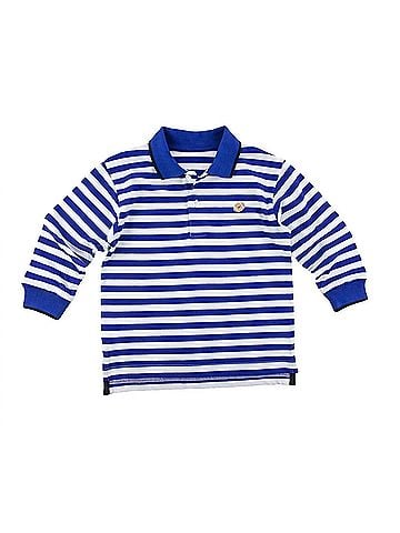 Florence Eiseman Kid's Long Sleeve Football Polo 4 Mo in Royal/White (view 1)