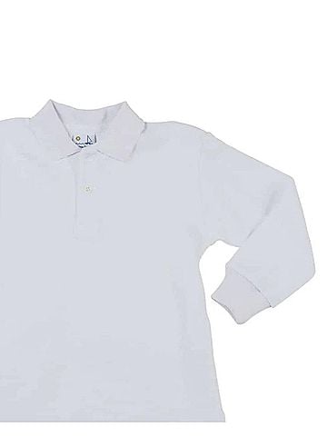 Florence Eiseman Kid's Long Sleeve Polo in White (view 2)