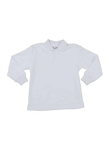 Florence Eiseman Kid's Long Sleeve Polo in White (view 1)