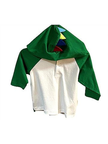 Florence Eiseman Kid's Patterned Striped Hoodie in Dinosaur (view 1)