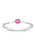 Starlette Solid Silver Toned Women's Ruby Round Stackable Ring in Silver Size 4 - photo 1
