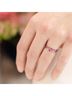 Starlette Solid Silver Toned Women's Ruby Round Stackable Ring in Silver Size 8 - photo 3