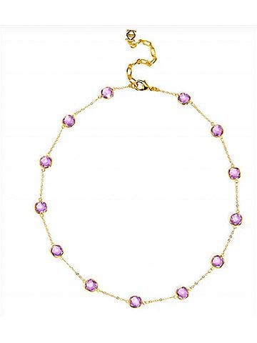 Zenzii Women's Crystal Collar Necklace in Lavender/ Gold (view 1)