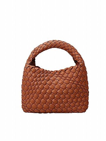 melie bianco Sylvie Small Recycled Vegan Top Handle Bag in Saddle (view 1)