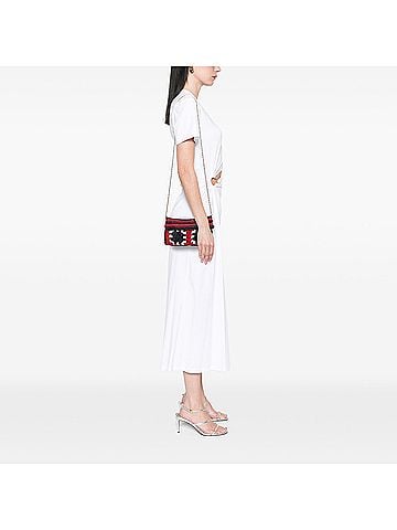 Miu Miu Multicolor Raffia Crochet Wallet on Chain (view 2)