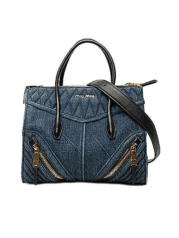 Miu Miu Matelasse Denim Biker Tote (view 1)