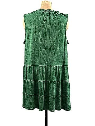 Max Studio Green Tiered Dress Casual Dress (view 2)