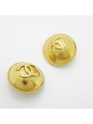 Chanel Chanel Earrings, Coco Mark Circle, GP Plated Gold, Women's (view 2)
