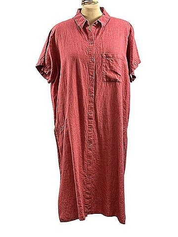 Eileen Fisher Classic Collar Organic Linen Shirt Dress Casual Dress (view 1)