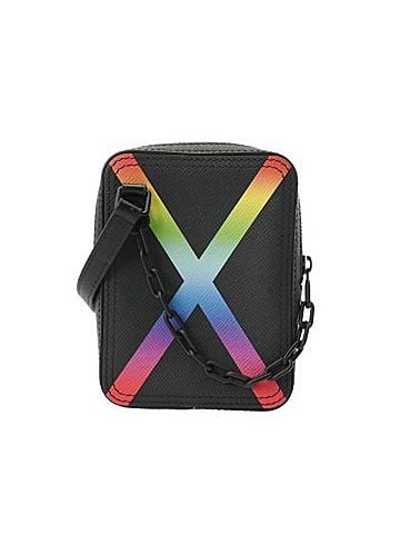 Louis Vuitton LOUIS VUITTON Taiga Rainbow Danube Messenger Noir M30332 Men's Leather Shoulder Bag A Rank Used Ginzo (view 1)