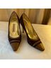 Beltrami 100% Leather Brown Multi Color Heels Size 5 - photo 4