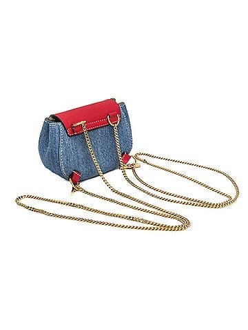 Chloé Chloé Drew Mini Crossbody Backpack CHC21SP100E27664 Women's Denim,Leather Backpack,Shoulder Bag Blue,Red Color (view 2)