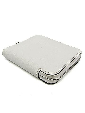 Hermès Hermes Azap Silk In Compact Women's Epsom Leather Coin Purse/coin Case Orange,White (view 2)