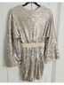 Boo Hoo 100% Polyester Silver Tan Cocktail Dress Size 6 - photo 8