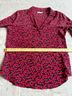 Equipment 100% Silk Hearts Black Red Long Sleeve Button-Down Shirt Size M - photo 7