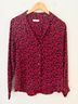 Equipment 100% Silk Hearts Black Red Long Sleeve Button-Down Shirt Size M - photo 4
