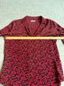 Equipment 100% Silk Hearts Black Red Long Sleeve Button-Down Shirt Size M - photo 6