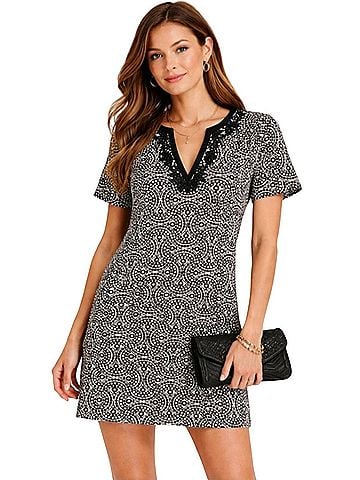 Tibi Beaded Scrolll Pattern Cocktail Dress (view 1)