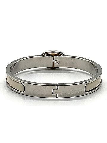 Hermès Hermes Mini Clic Chaine d'Ancre Cream Enamel Palladium Bracelet H209000F HERMES (view 2)