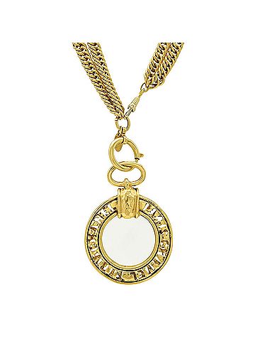 Chanel CHANEL Magnifying Glass Necklace, Double Chain Pendant, Circle, Round, GP Gold (view 2)
