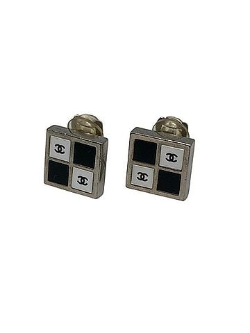 Chanel CHANEL Coco Mark Monotone Square Earrings D4 (view 1)