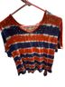 Cathy Daniels Stripes Red Blue Short Sleeve Blouse Size XL - photo 1