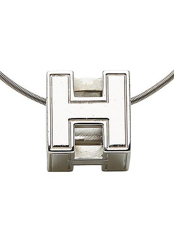 Hermès Hermes Cage d'H H-Cube Necklace, Silver Metal, Women's (view 2)