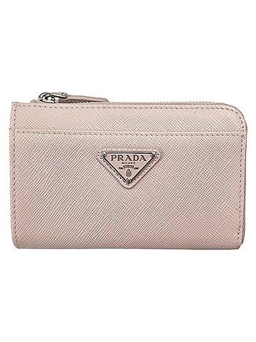 Prada PRADA Prada Wallet/Coin Case Key Saffiano Triangle Light Pink Leather 1PP122 Women's (view 1)