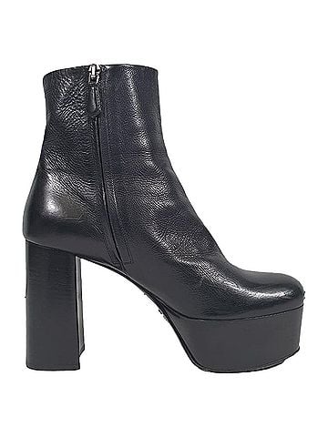 Prada Prada Platform Ankle Boots in  Black Leather (view 1)