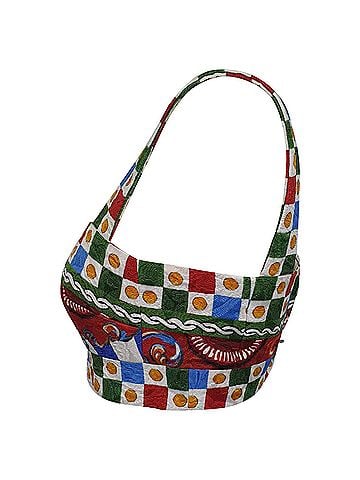 Dolce & Gabbana  Dolce & Gabbana Printed Jacquard Crop Top in Multicolor Viscose (view 2)