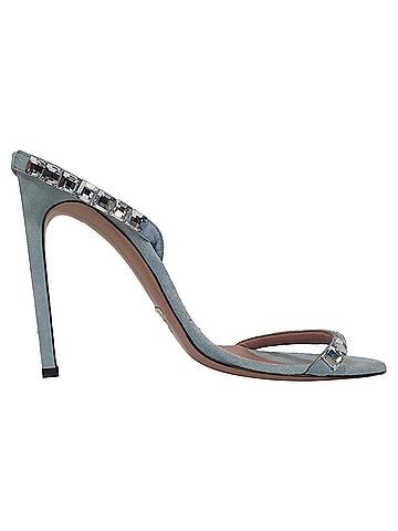 Gucci Gucci Crystal-Embellished Slingback Sandal Heels in Blue Suede (view 1)