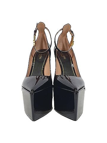 Mario Valentino  Valentino Garavani Tan-Go 165 Platform Pumps in Black Patent Leather (view 2)