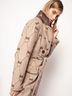 Pinko Graphic Brown Ivory Coat Size L - photo 4