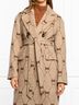 Pinko Graphic Brown Ivory Coat Size L - photo 3
