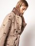 Pinko Graphic Brown Ivory Coat Size L - photo 8