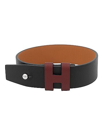 Hermès Hermes Bracelet H Black Red Leather C Stamp Size T4 HERMES BRACELET (view 1)