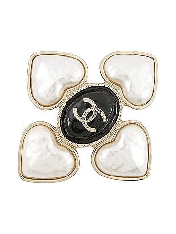 Chanel Chanel Brooch, Coco Mark, Heart, Faux Pearl, B22 C AB7517 CHANEL BROACH (view 1)