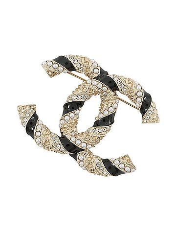 Chanel Chanel Brooch, Coco Mark Rhinestone, Faux Pearl, A21 C AB5776 CHANEL BROACH (view 1)
