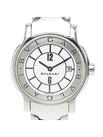 Bvlgari Bulgari Solotempo ST29S Quartz Watch, White Dial, Stainless Steel, Women's, BVLGARI (view 1)