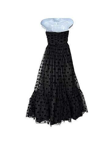 INA Polka Dot Strapless Tulle Midi Cocktail Dress (view 2)