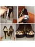 Aldo 100% Satin Graphic Brown Heels Size EU 38 - photo 7
