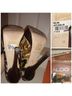 Aldo 100% Satin Graphic Brown Heels Size EU 38 - photo 6