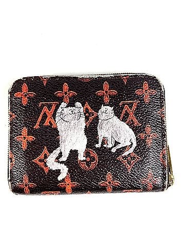 Louis Vuitton LOUIS VUITTON M63883 Monogram Catgram Zippy Coin Purse, Wallet, Round Zipper, Canvas, Brown (view 1)